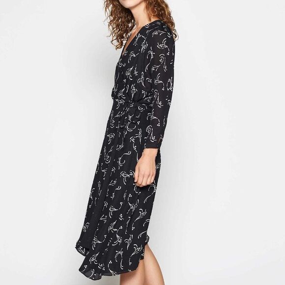 Joie Acantha Asymmetrical Wrap Silk Dress - Picture 2 of 5